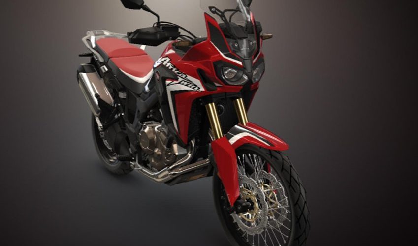 The 3D motorcycle model from the front